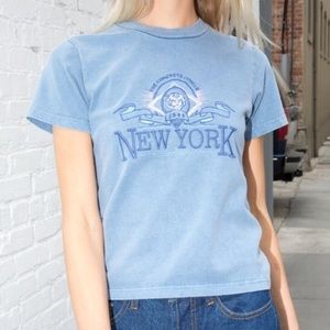 Brandy Melville blue NY baby tee